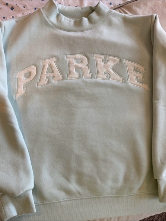 Parke Tops - Parke Light Blue mock Sweatshirt with White Logo size L/XL